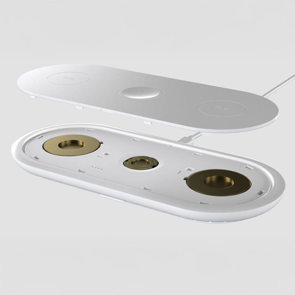 3-in-1 15 W Drahtloses Ladegerät für Handys, Apple Watch und AirPods.