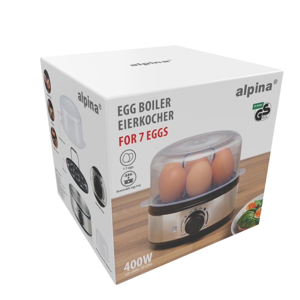 ALPINA Egg Cooker 400W- Silber