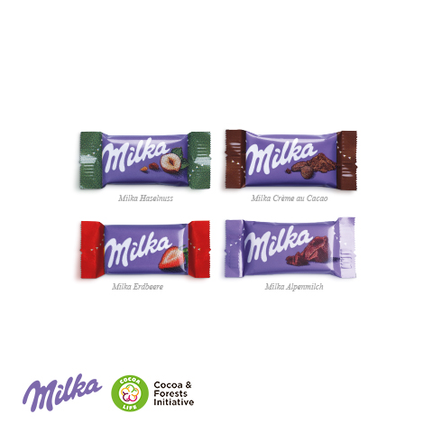 Adventskalender "individuelle Kalenderform" mit Milka Schokolade