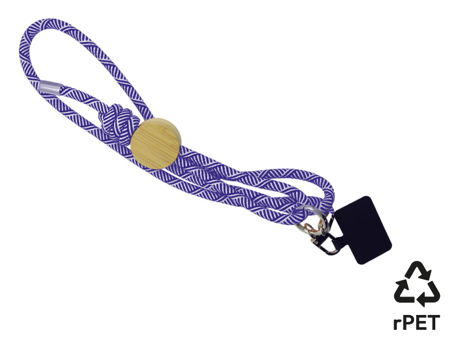 Smartphone-Lanyard 'Madrid', blau RPET