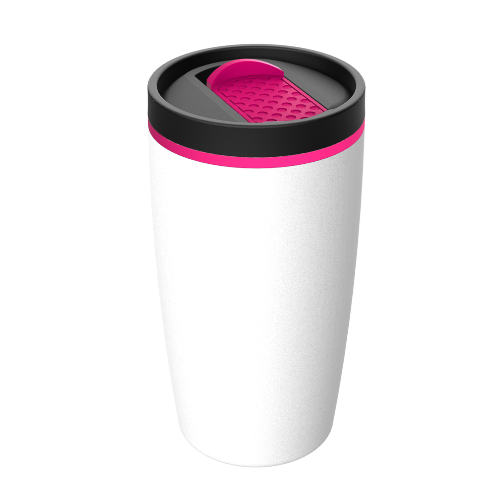 Thermobecher RETUMBLER-METZ - magenta, weiß