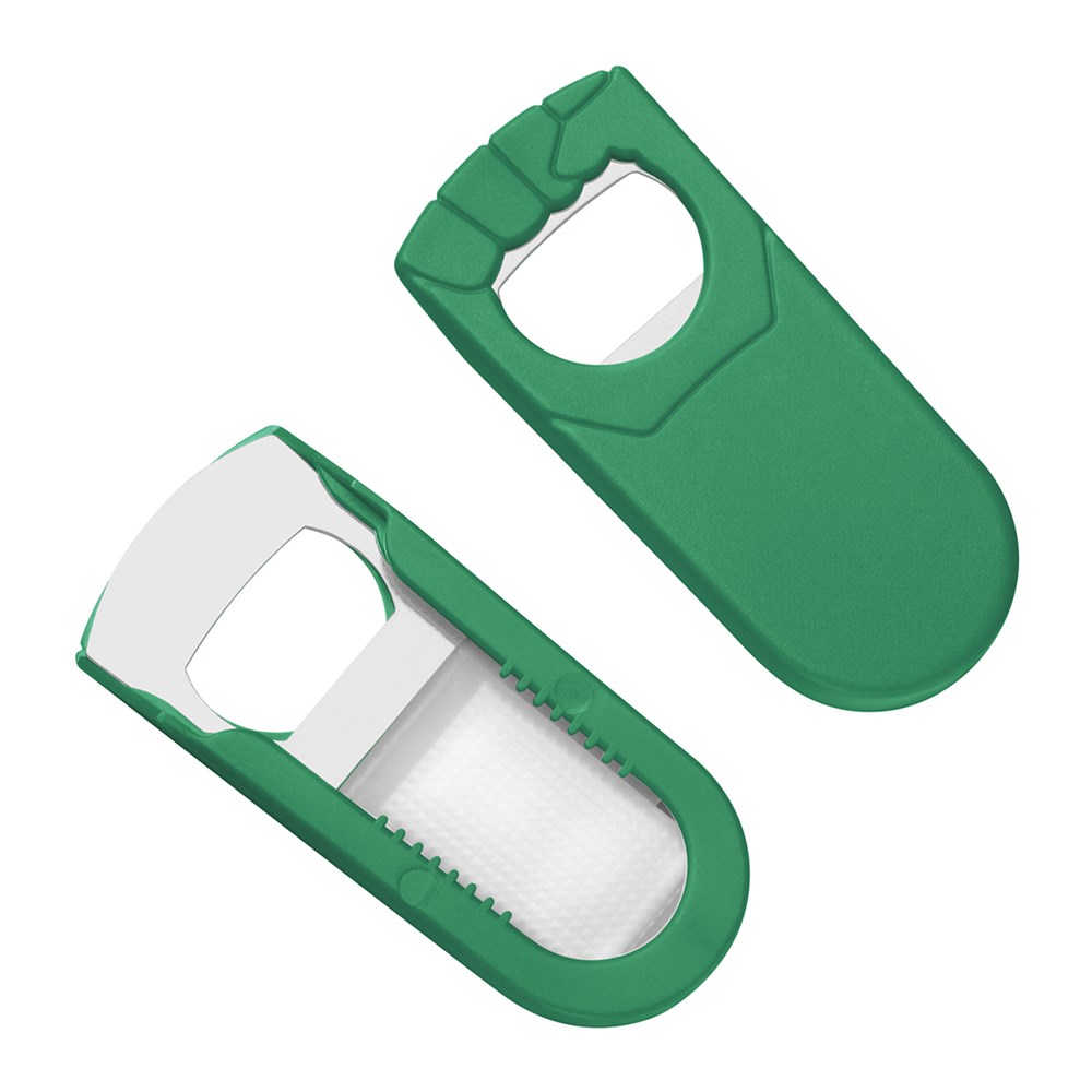 Flaschenöffner mit Verschluss "Faust" - grün