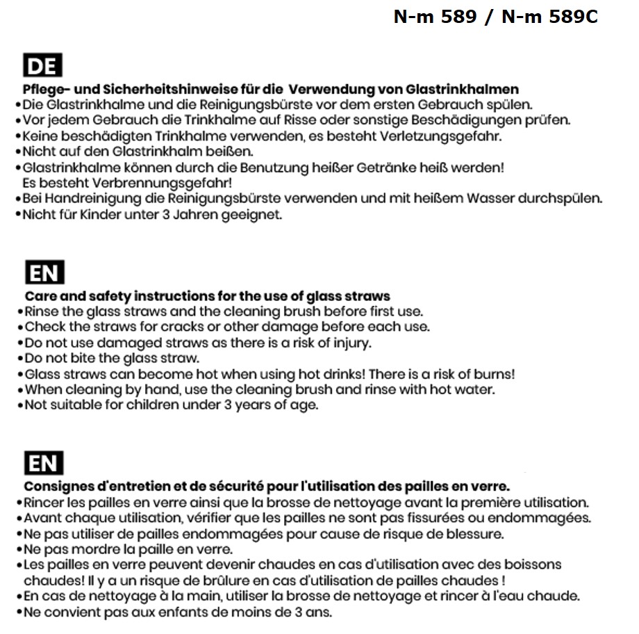 2er Glastrinkhalm Set + Bürste