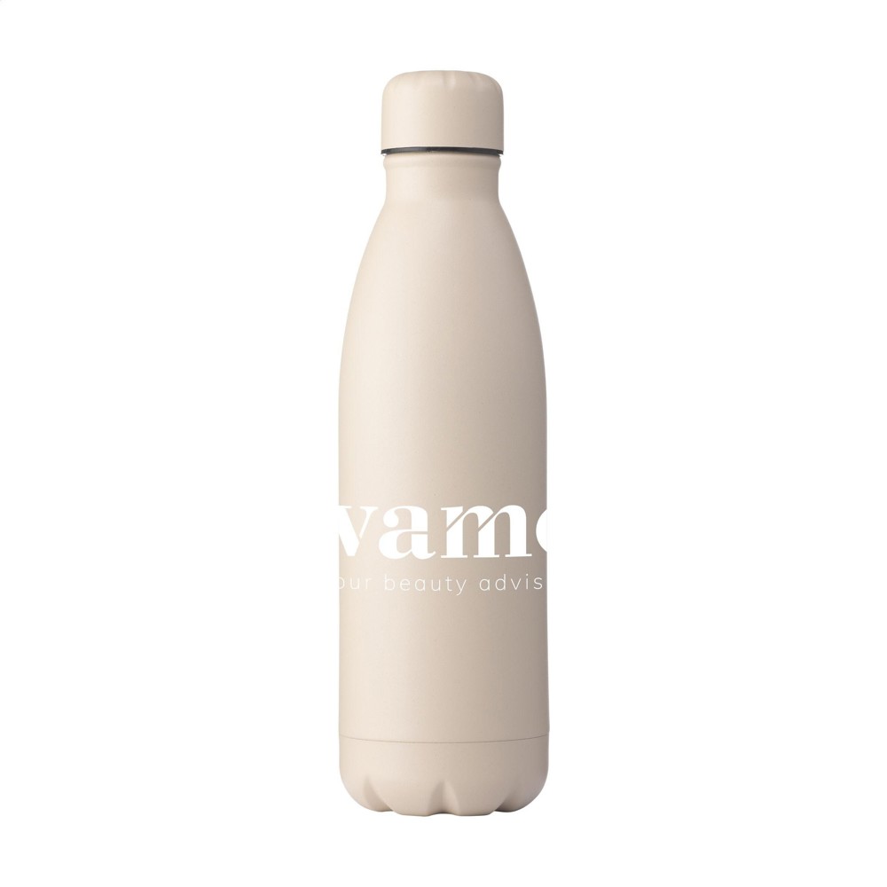 Topflask Premium RCS Recycled Steel 500 ml Trinkflasche - beige (± PMS 482C)